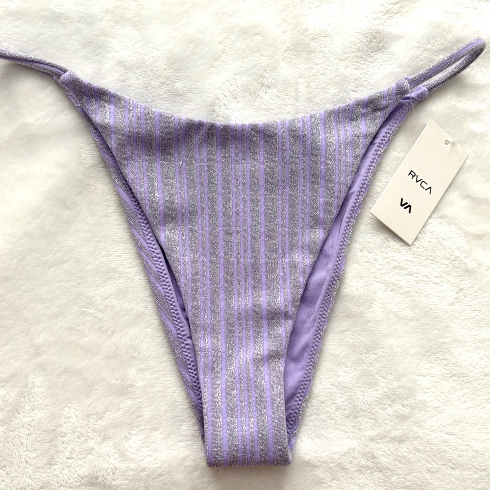 RVCA Violet Stardust Medium French Coverage Bikini Bottom—NWT—S/8